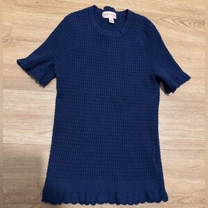 Philosophy Dark Blue Textured Knit Top